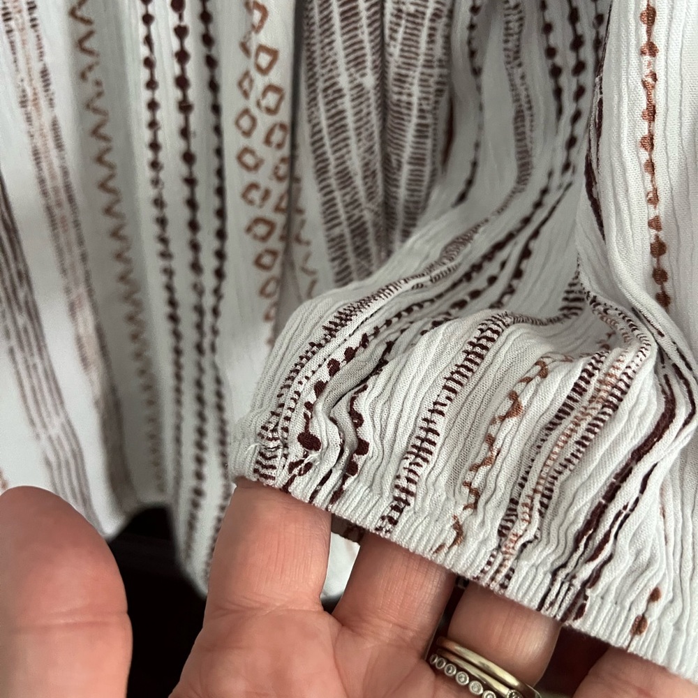 Savannah Jane Boho Bib Embroidery Blouse Ivory Mocha size 2X - Picture 7 of 10